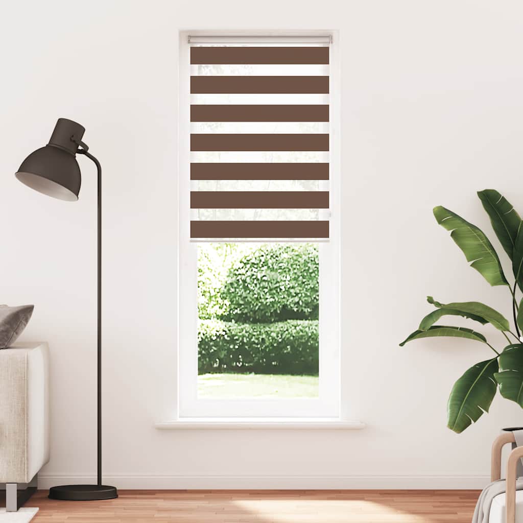 Zebra zavjesa Smeđa 80x230 cm Širina tkanine 75,9 cm Poliester
