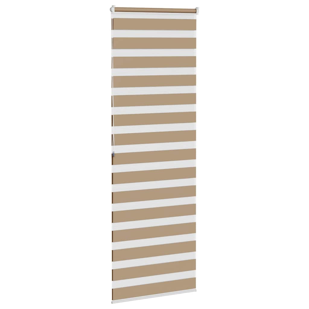 Zebra zavjesa Pješčano smeđa 90x200 cm Širina tkanine 85,9 cm Poliester