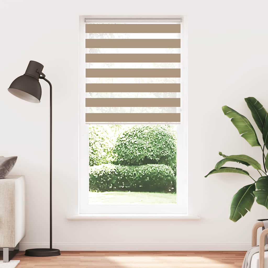 Zebra zavjesa Pješčano smeđa 95x230 cm Širina tkanine 90,9 cm Poliester