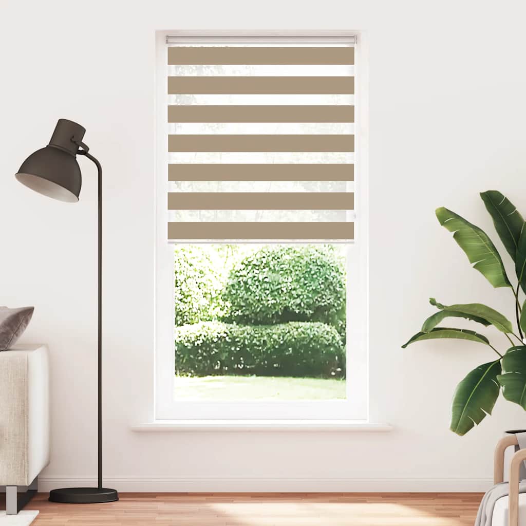 Zebra zavjesa Pješčano smeđa 110x230 cm Širina tkanine 105,9 cm Poliester