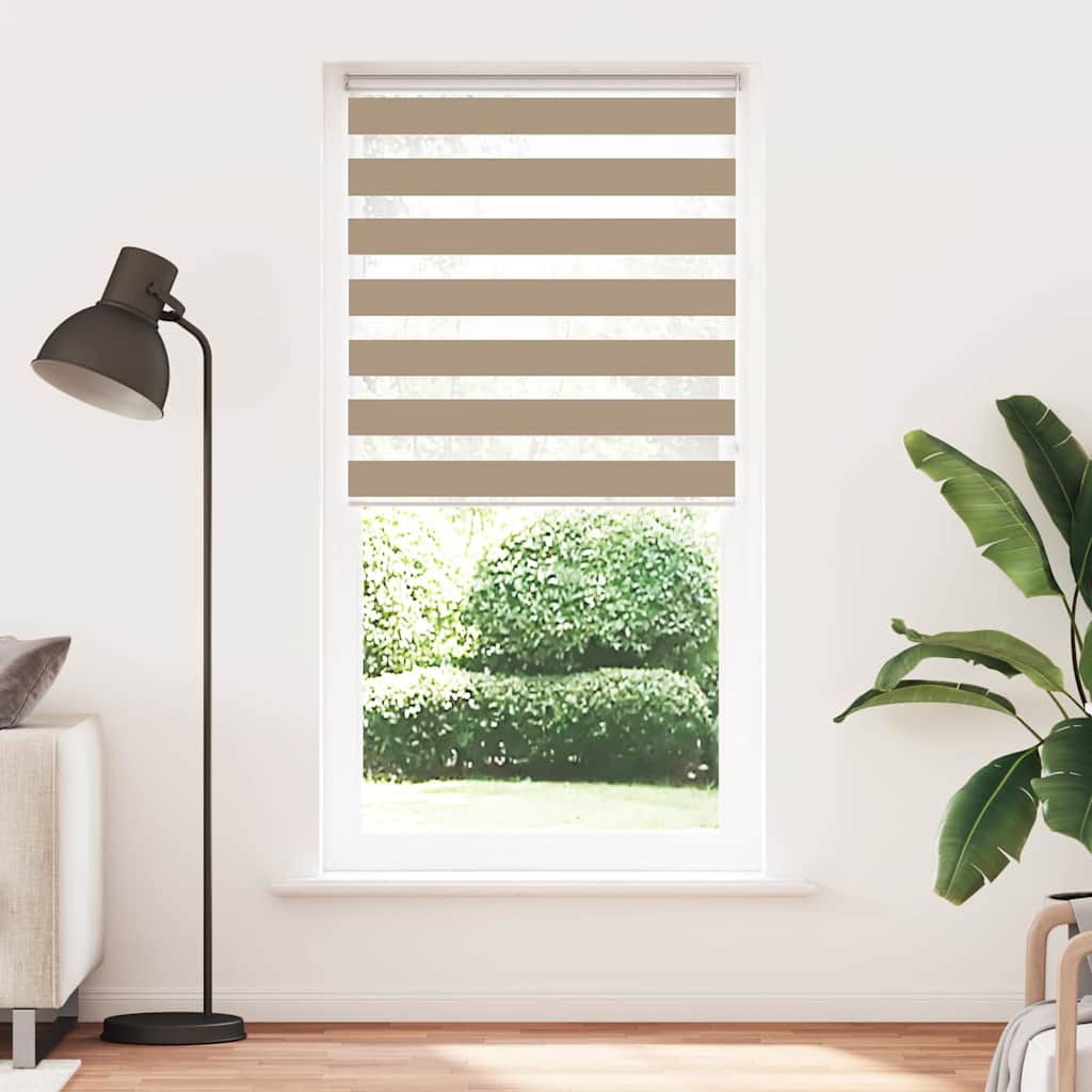 Zebra zavjesa Pješčano smeđa 115x230 cm Širina tkanine 110,9 cm Poliester
