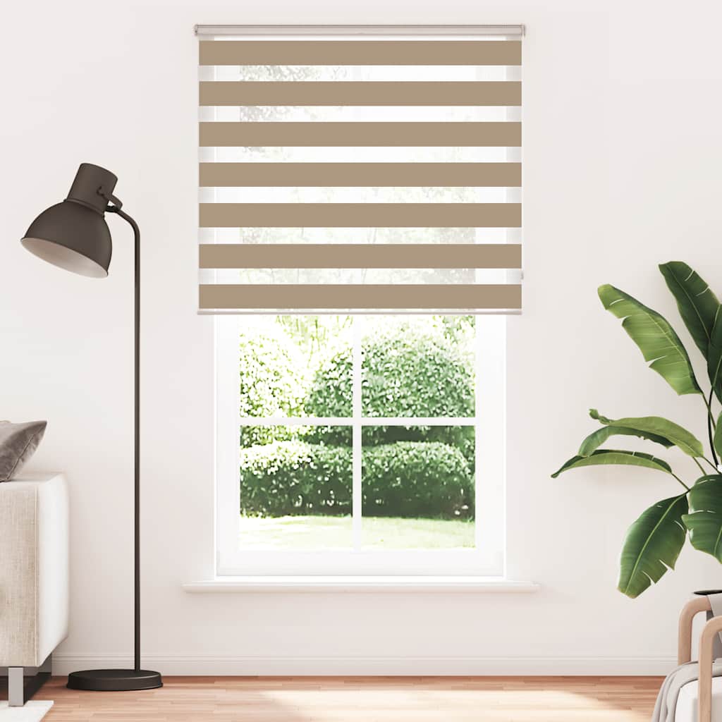 Zebra zavjesa Pješčano smeđa 130x230 cm Širina tkanine 125,9 cm Poliester