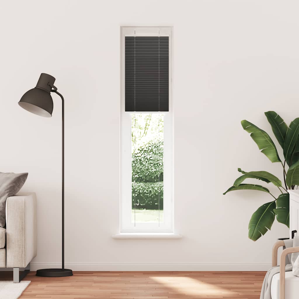 Plisirana zavjesa Crna 50x200 cm Širina tkanine 49,4 cm Poliester