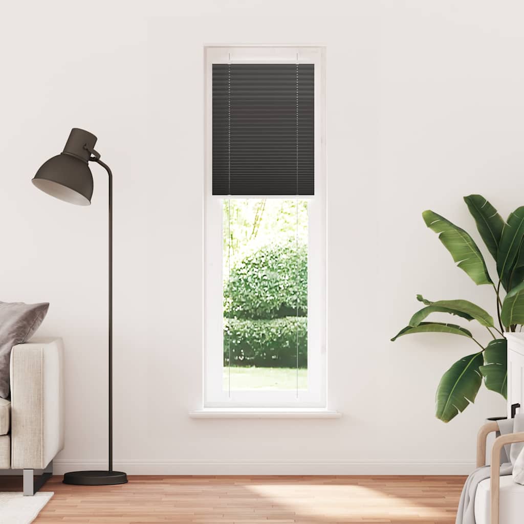Plisirana zavjesa Crna 55x200 cm Širina tkanine 54,4 cm Poliester