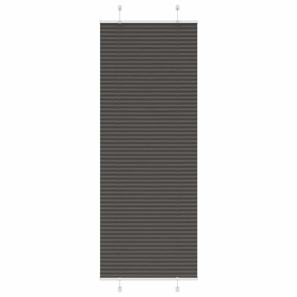 Plisirana zavjesa Crna 75x200 cm Širina tkanine 74,4 cm Poliester