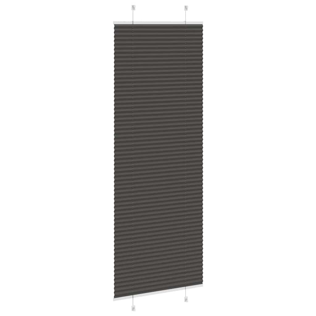 Plisirana zavjesa Crna 75x200 cm Širina tkanine 74,4 cm Poliester