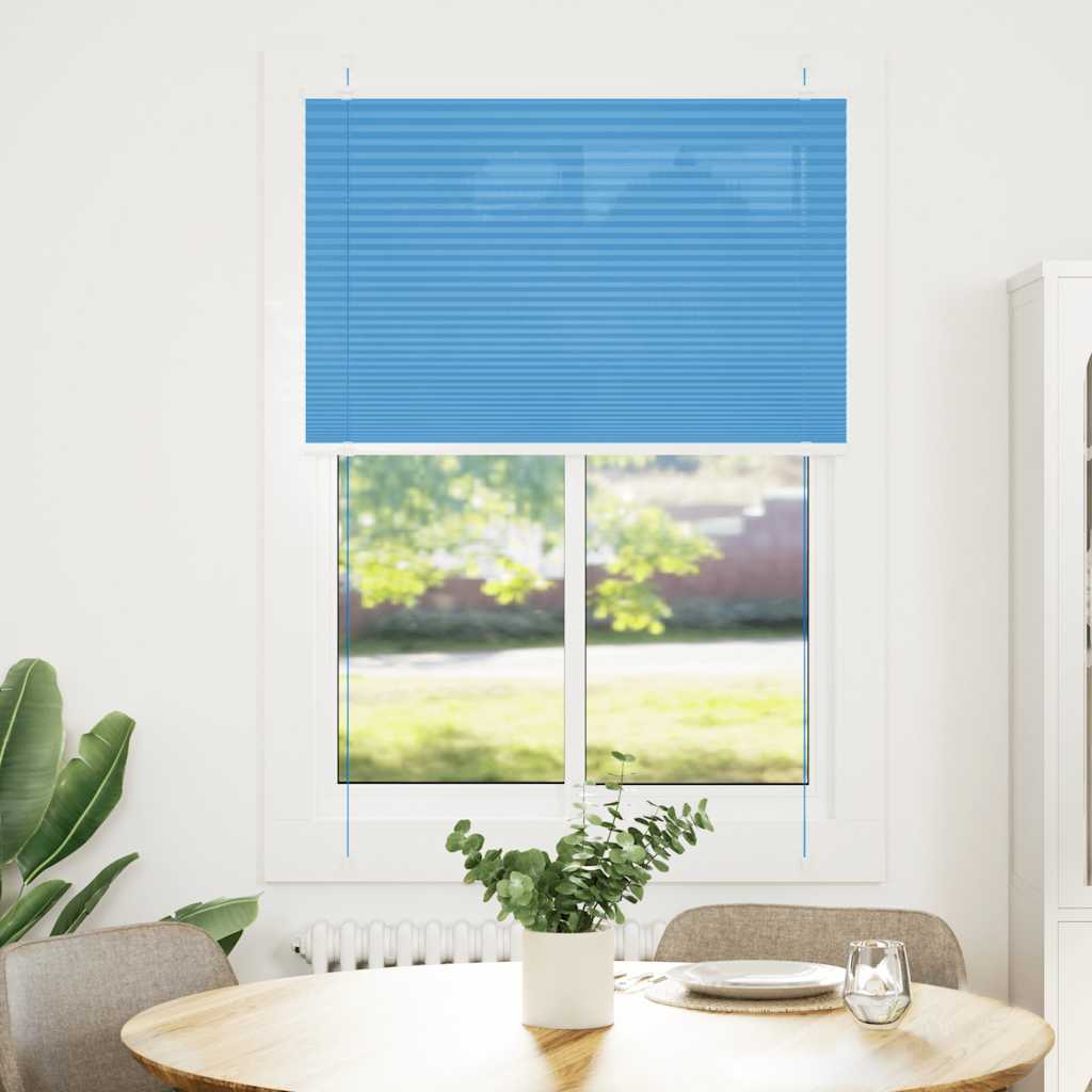 Plisirana zavjesa Plava 85x150 cm Širina tkanine 84,4 cm Poliester