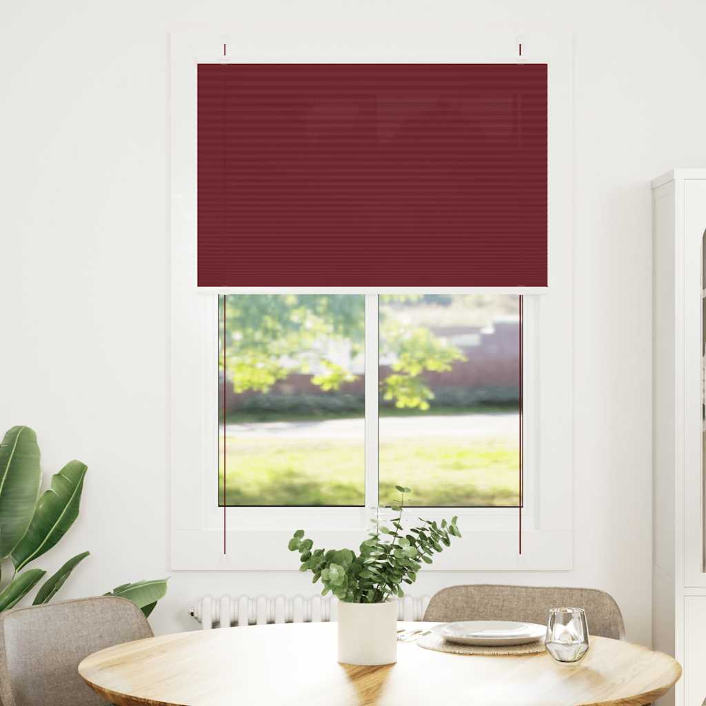 Plisirana zavjesa Bordo crvena 95x100 cm Širina tkanine 94,4 cm Poliester
