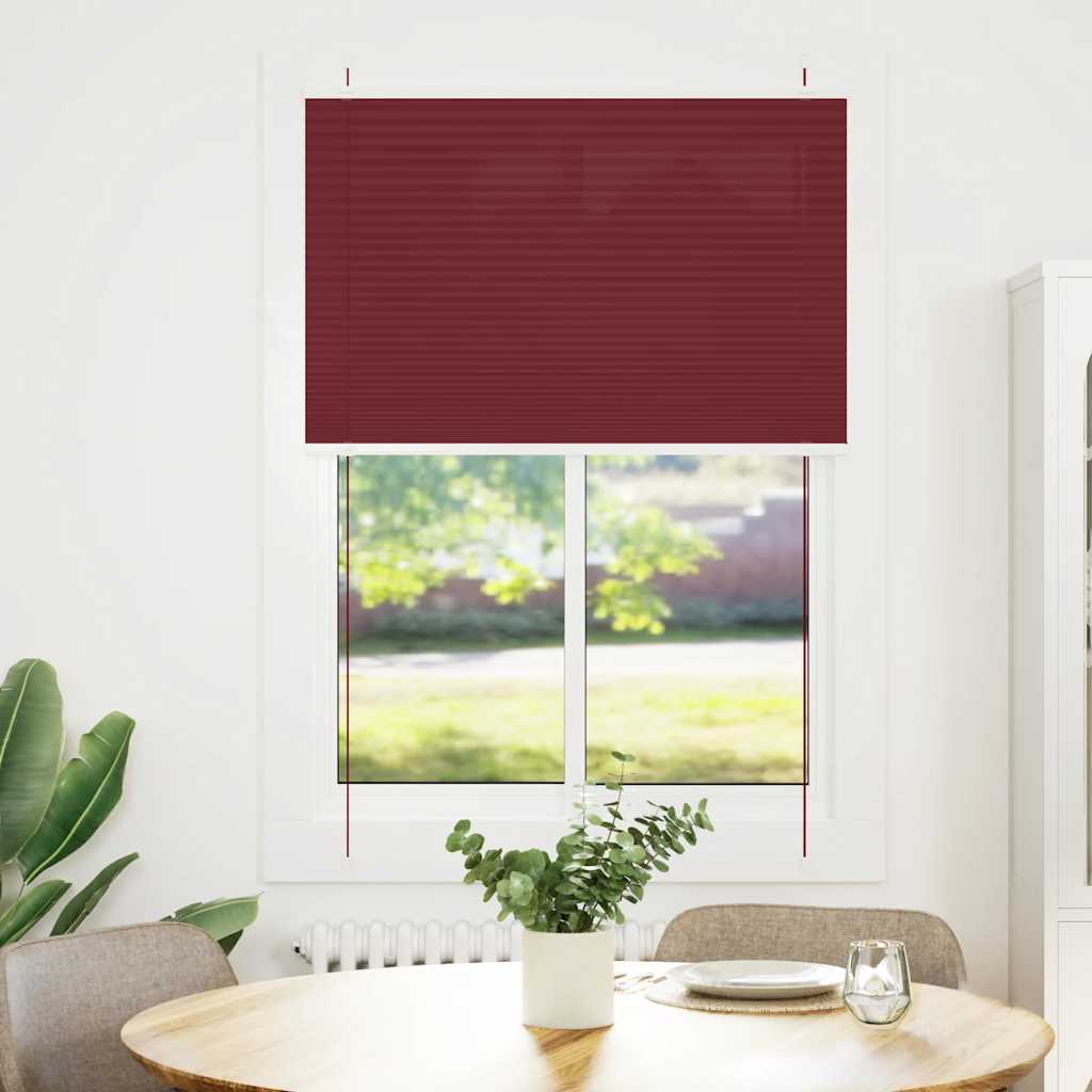 Plisirana zavjesa Bordo crvena 100x100 cm Širina tkanine 99,4 cm Poliester