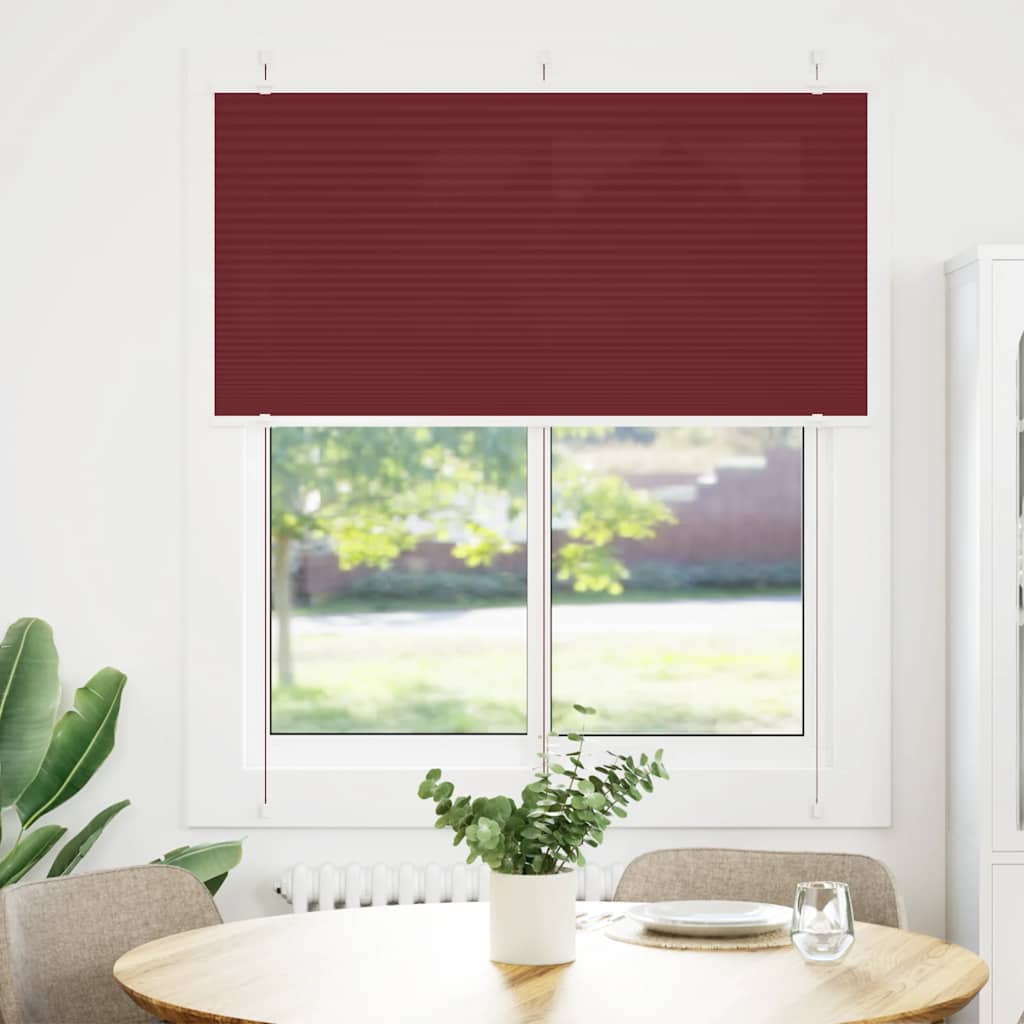 Plisirana zavjesa Bordo crvena 115x100 cm Širina tkanine 114,4 cm Poliester
