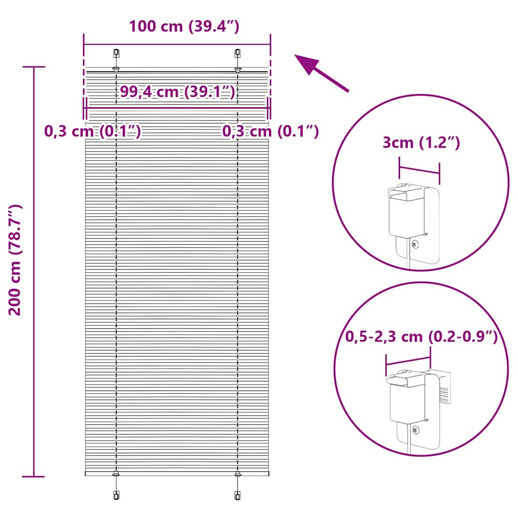 Plisirana zavjesa krem boje 100x200 cm Širina tkanine 99,4 cm Poliester