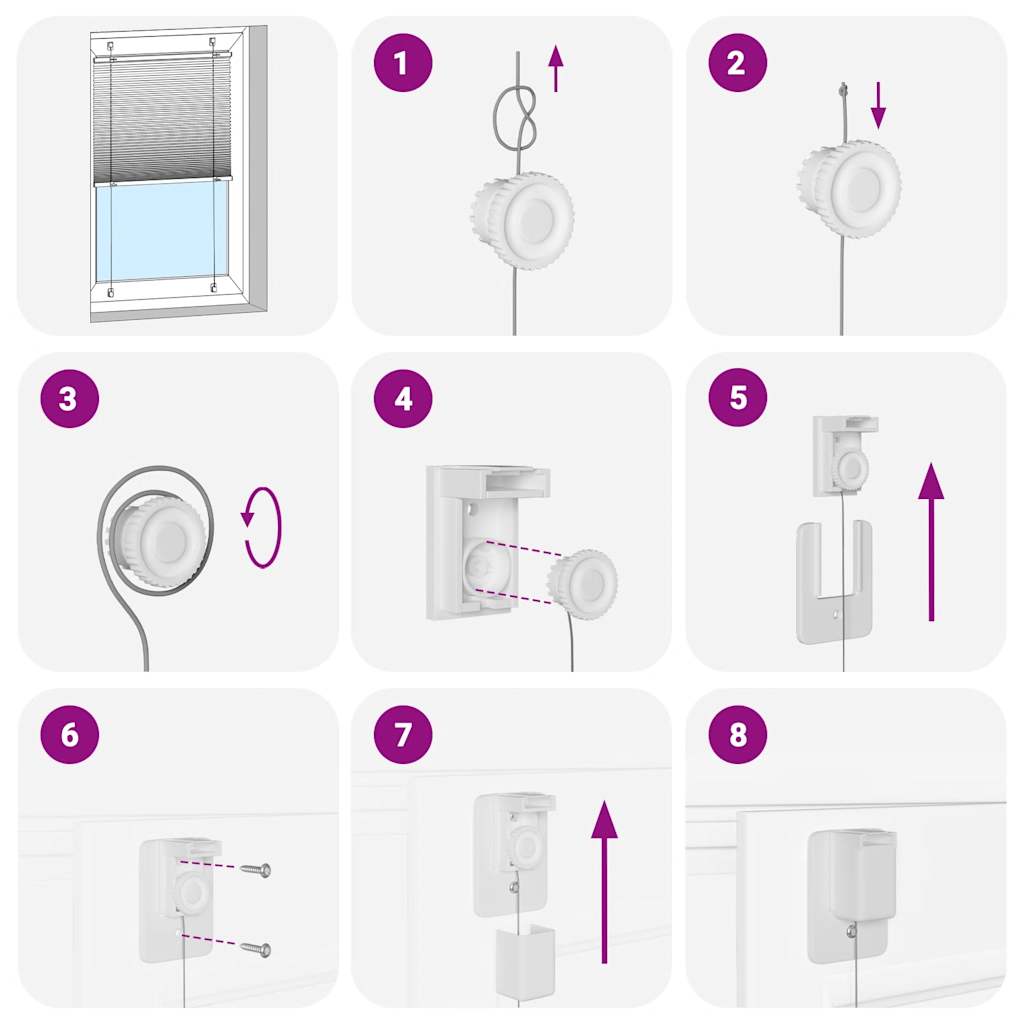 Plisirana zavjesa Roza 100x100 cm Širina tkanine 99,4 cm Poliester