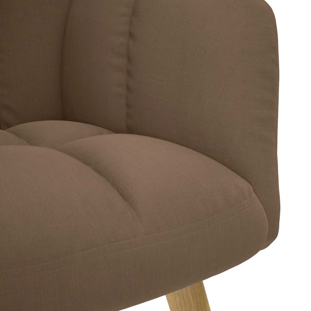 Stolica za opuštanje s tabureom od tkanine smeđa