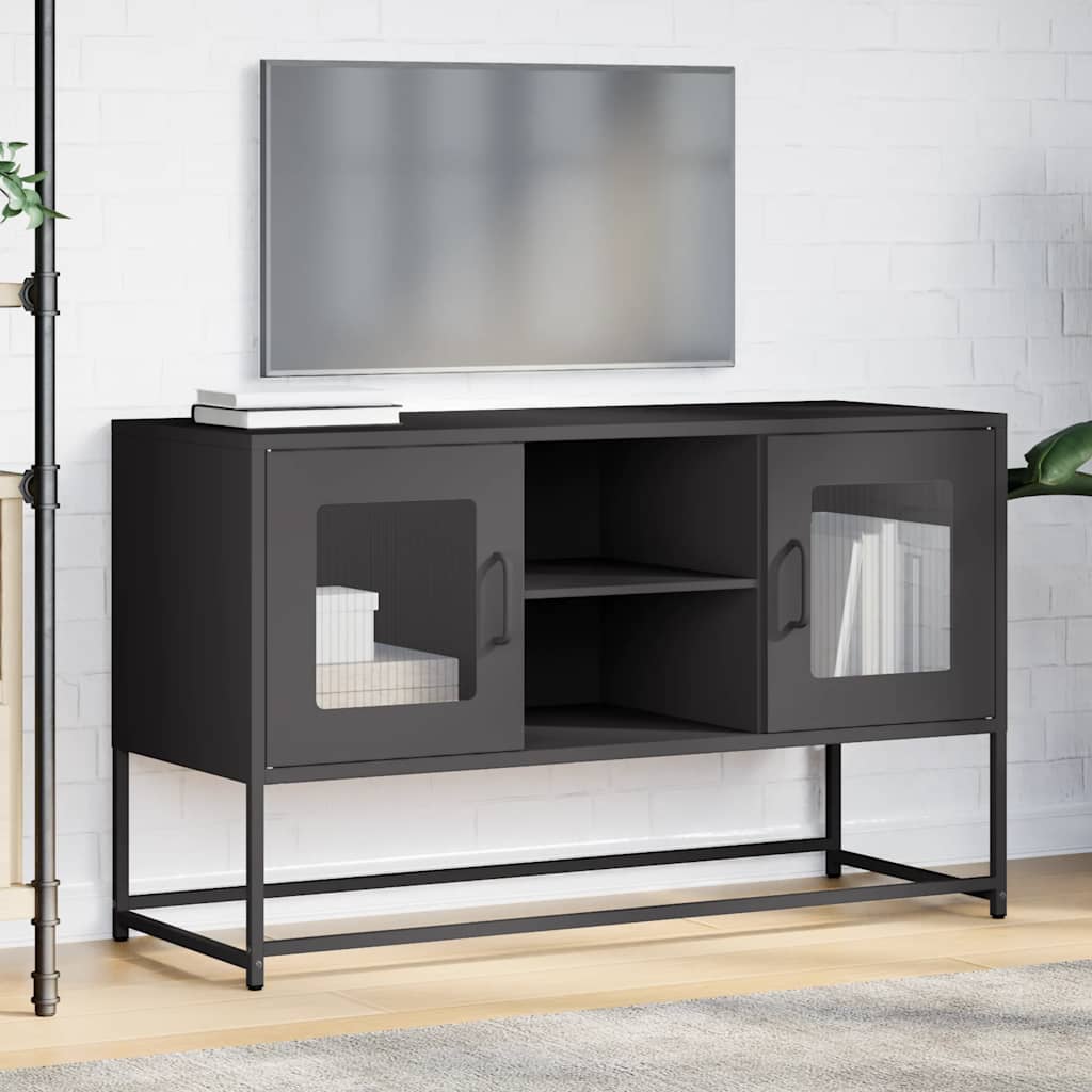 TV ormarić crni 100,5x39x60,5 cm čelični Crna