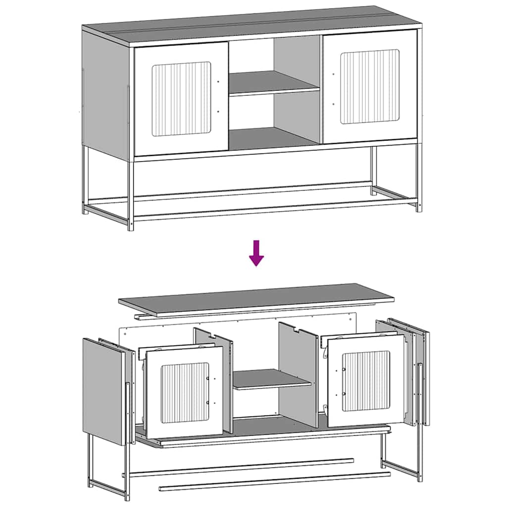 TV ormarić crni 100,5x39x60,5 cm čelični Crna