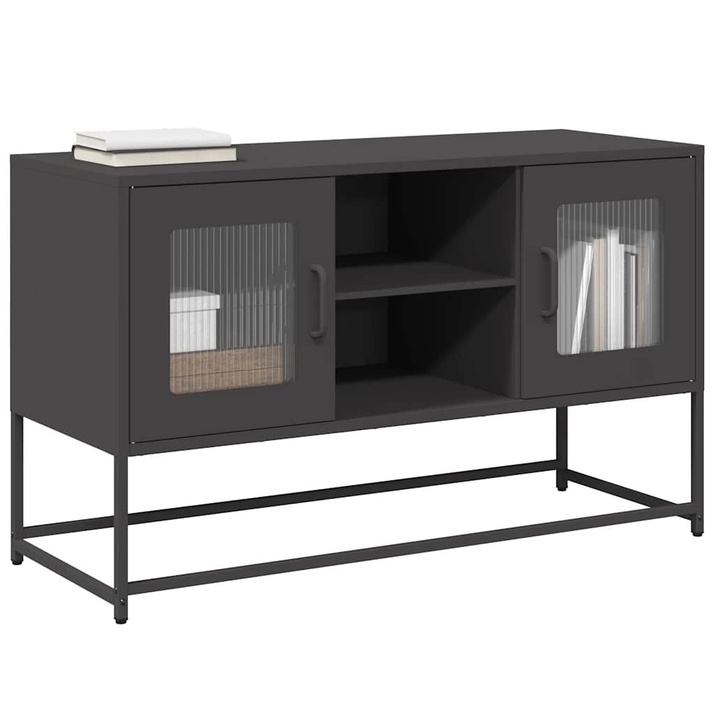 TV ormarić crni 100,5x39x60,5 cm čelični Crna