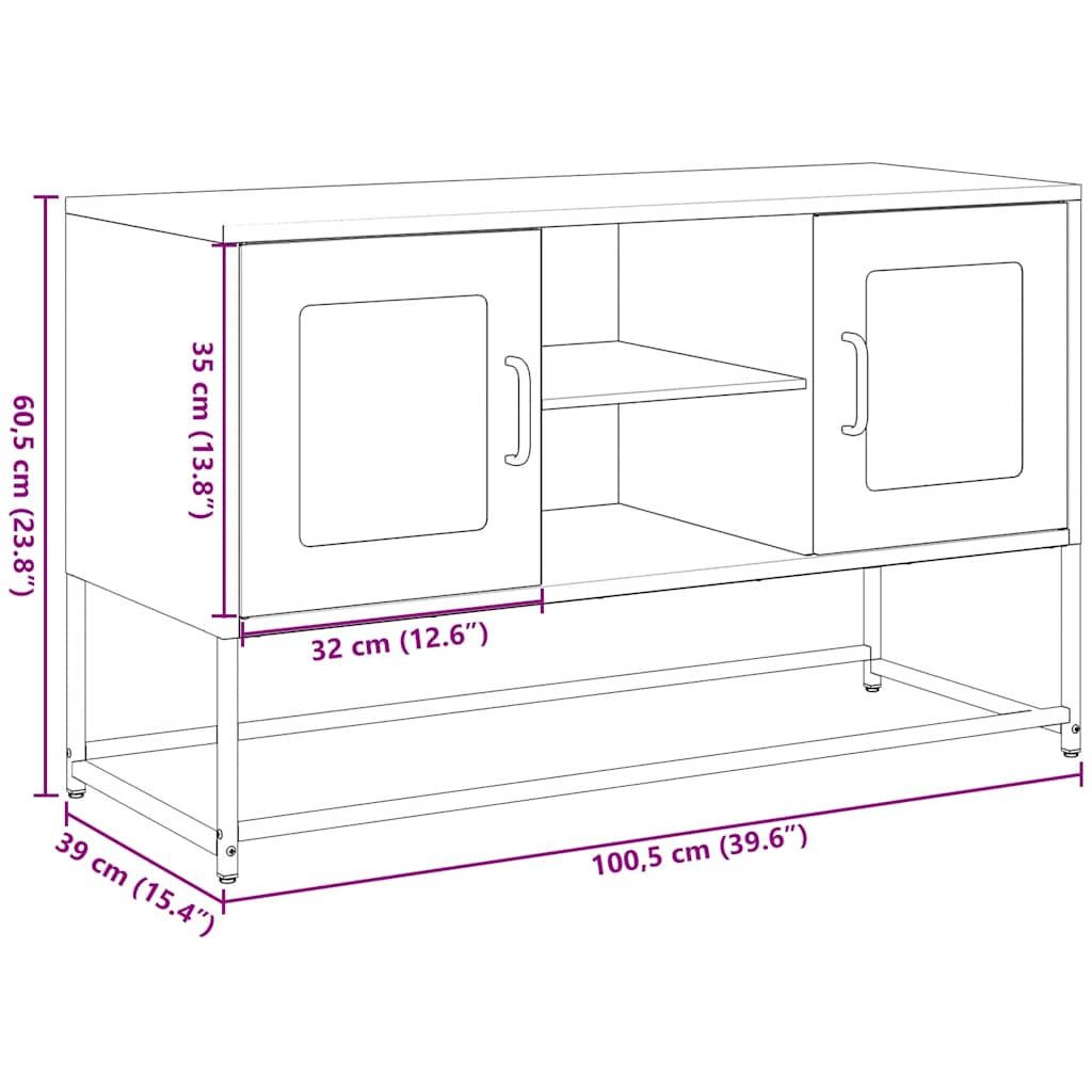 TV ormarić antracit 100,5x39x60,5 cm čelični Antracitno siva