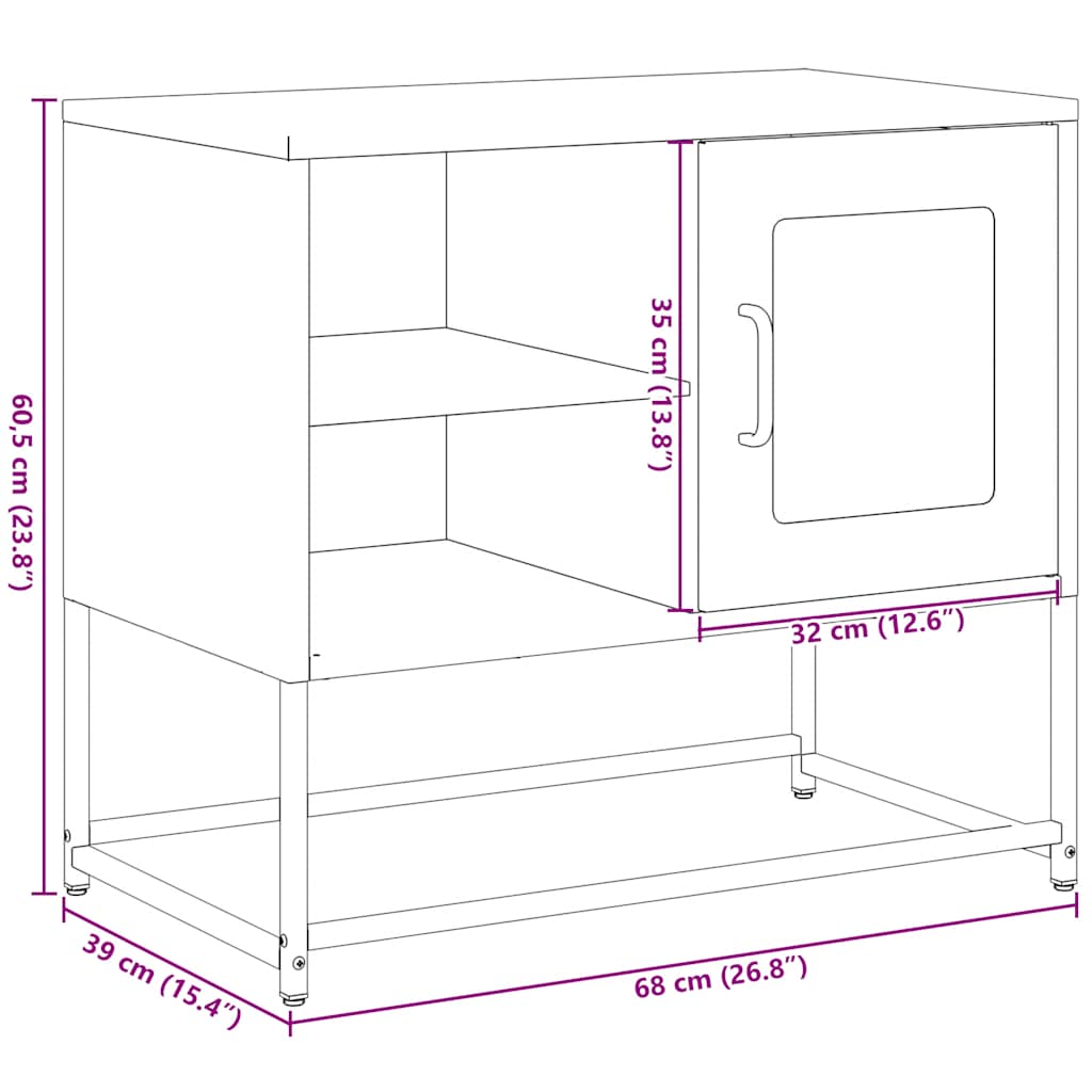 TV ormarić boja senfa 68x39x60,5 cm čelični