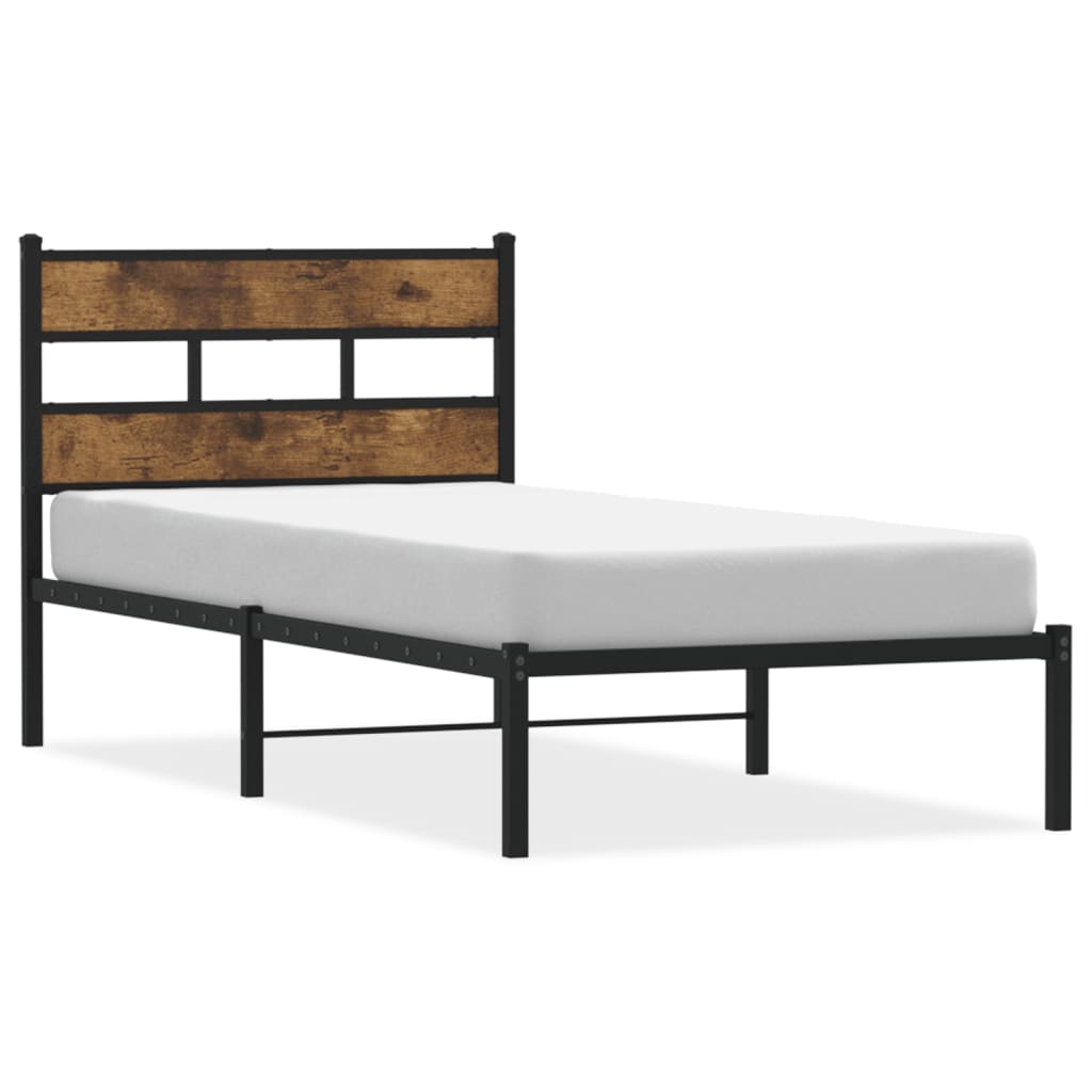 Metalni okvir kreveta bez madraca boja hrasta 90x190 cm