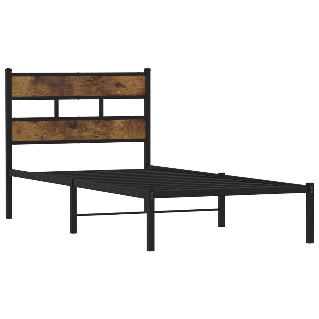 Metalni okvir kreveta bez madraca boja hrasta 90x190 cm