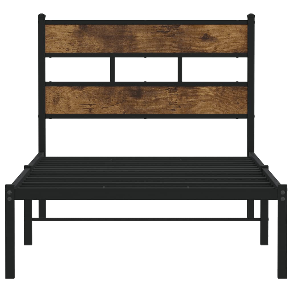Metalni okvir kreveta bez madraca boja hrasta 90x190 cm