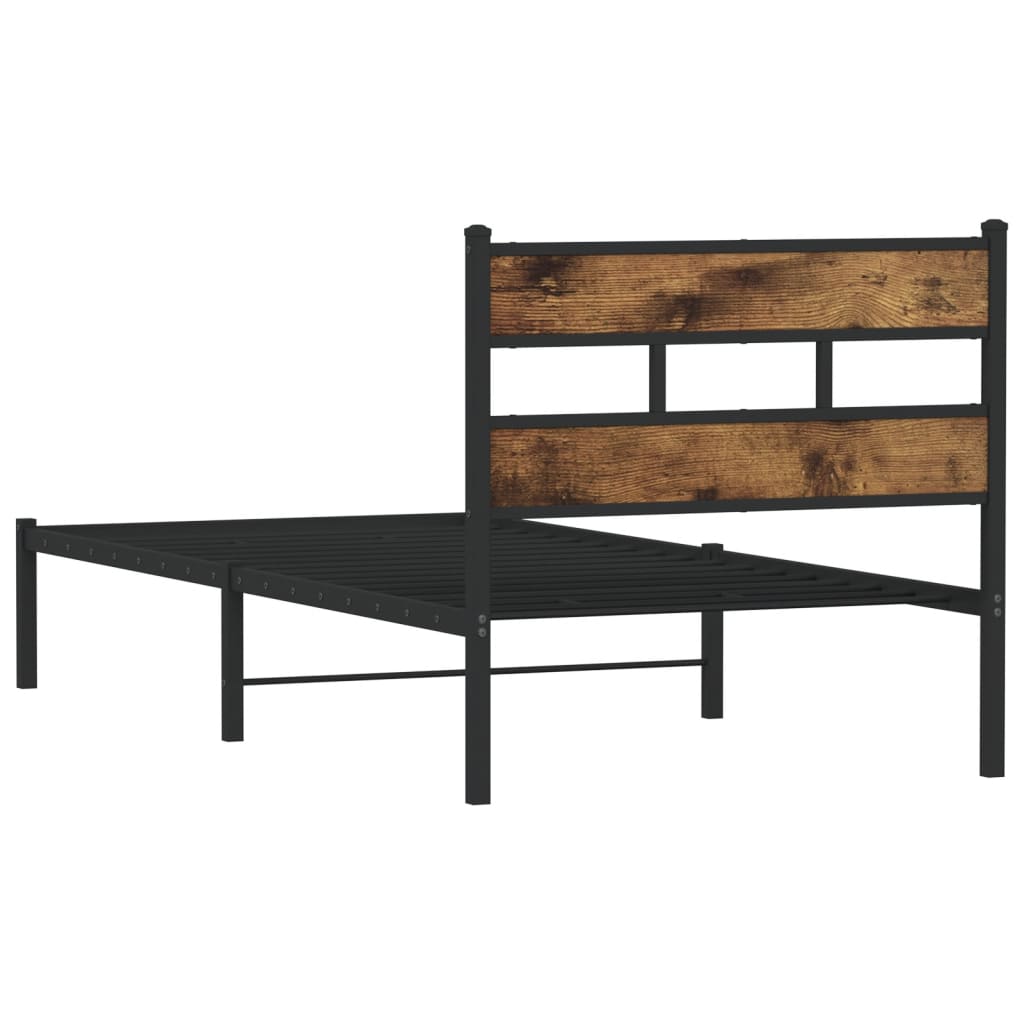 Metalni okvir kreveta bez madraca boja hrasta 90x190 cm