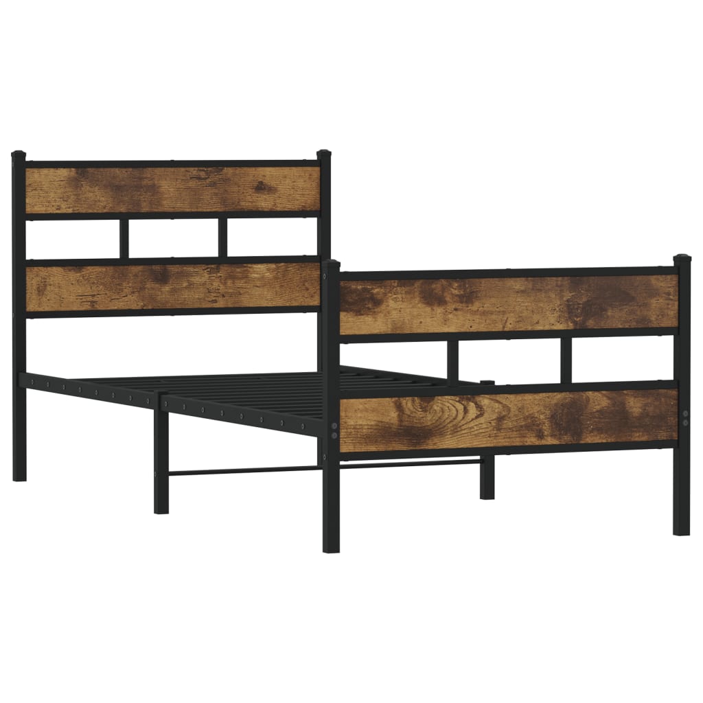 Metalni okvir kreveta bez madraca boja hrasta 90x190 cm