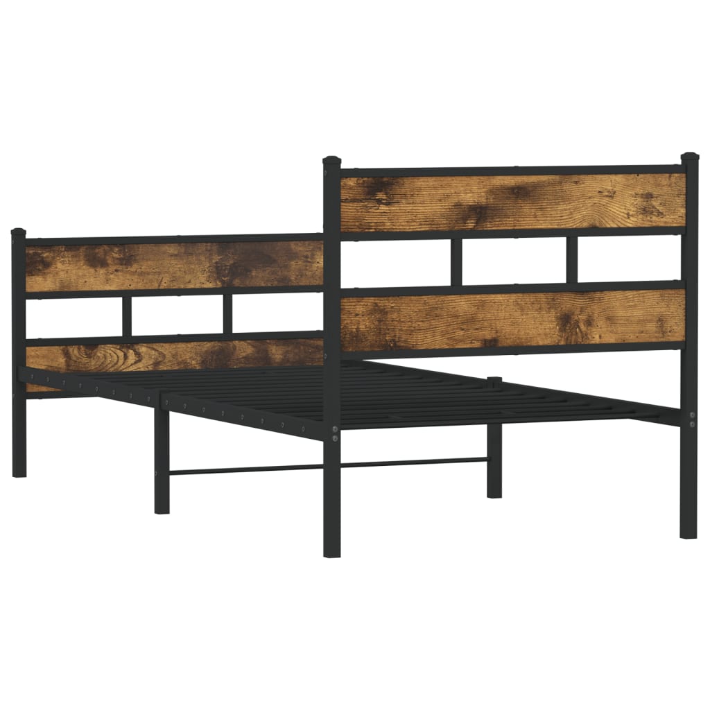 Metalni okvir kreveta bez madraca boja hrasta 90x190 cm