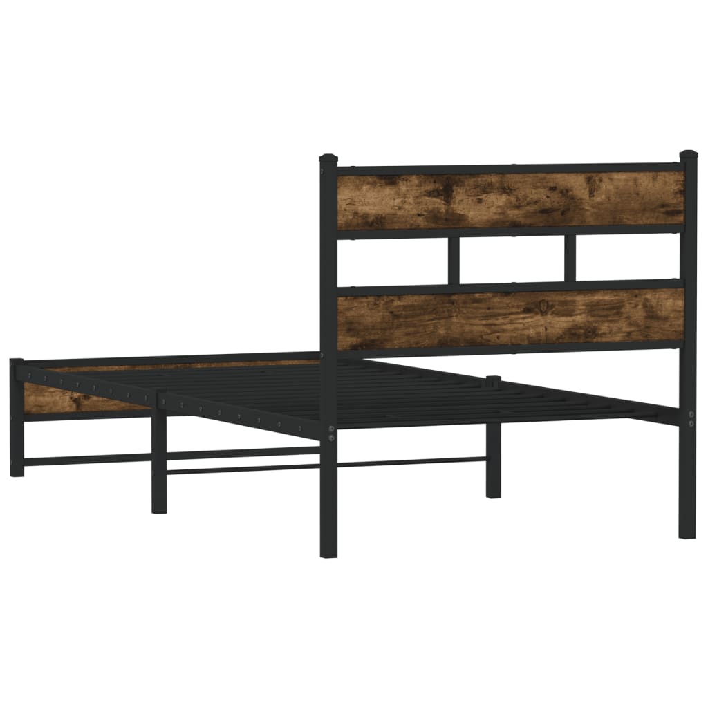 Metalni okvir kreveta bez madraca boja hrasta 90x190 cm