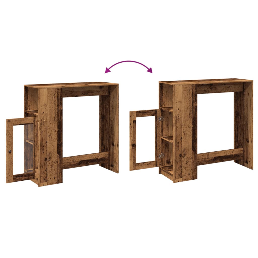 Barski stol s držačima boja drva 101 x 40 x 103,5 cm drveni