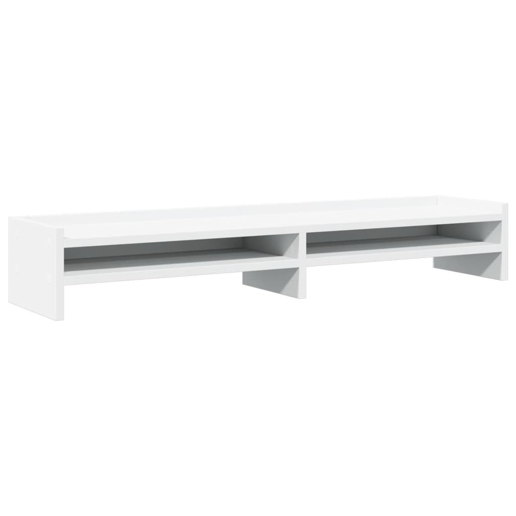 Stalak za monitor bijeli 100x24x16 cm od konstruiranog drva
