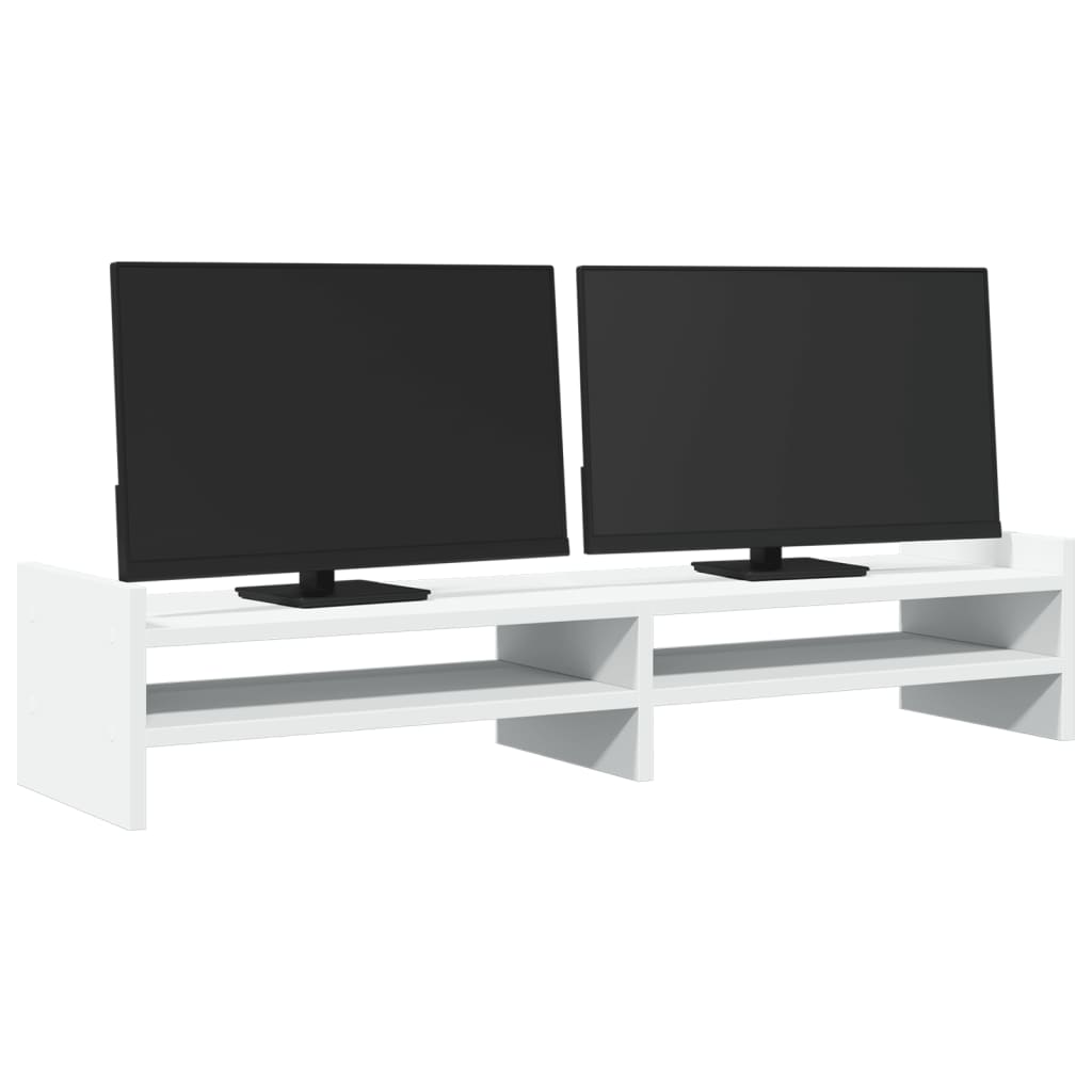 Stalak za monitor bijeli 100x27x20 cm od konstruiranog drva