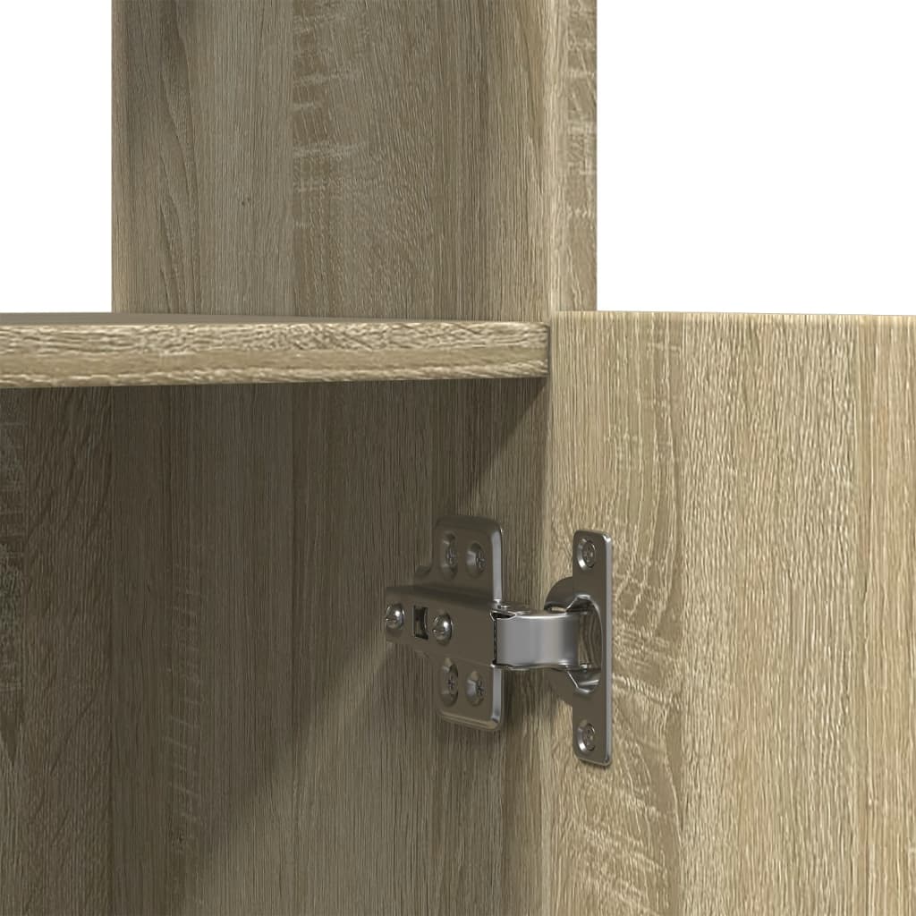 Visoka komoda boja hrasta 63x33x140 cm od konstruiranog drva