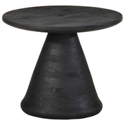 Pomoćni stol crni Ø50x40 cm Puno drvo Mango