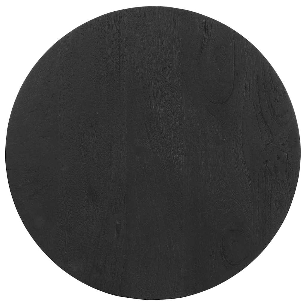Pomoćni stol crni Ø50x40 cm Puno drvo Mango