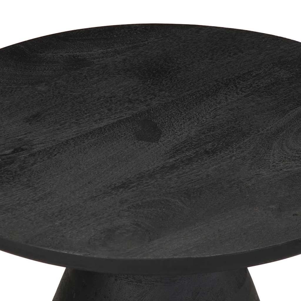 Pomoćni stol crni Ø50x40 cm Puno drvo Mango