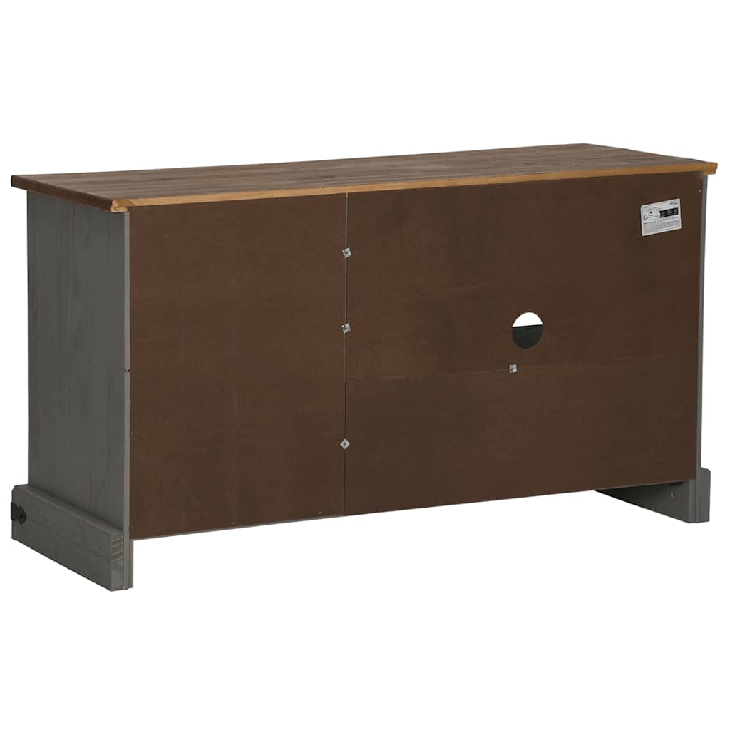 TV ormarić HALDEN s kliznim vratima sivi 110x40x60 cm puno drvo