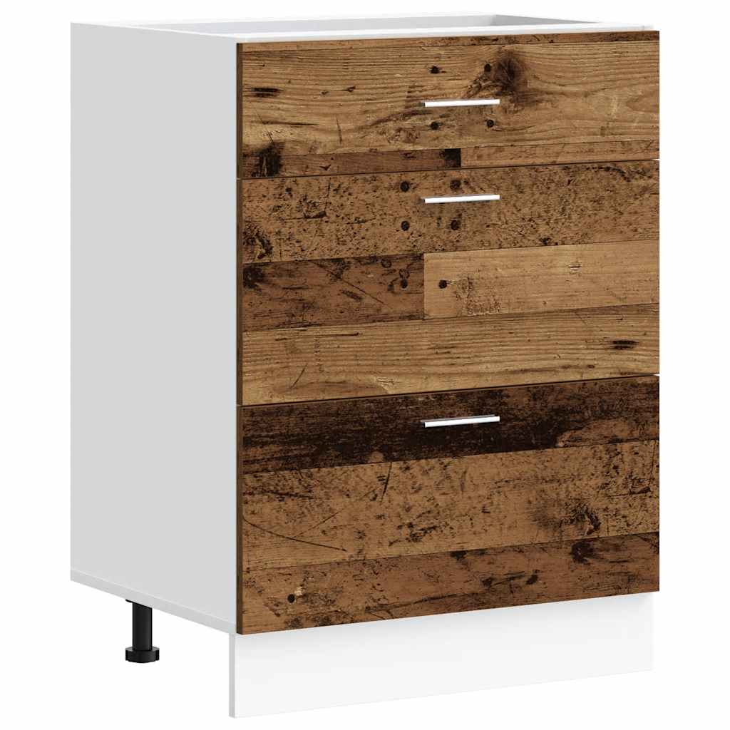 Kuhinjski podni ormarić "Lyon" Staro drvo Inženirsko drvo