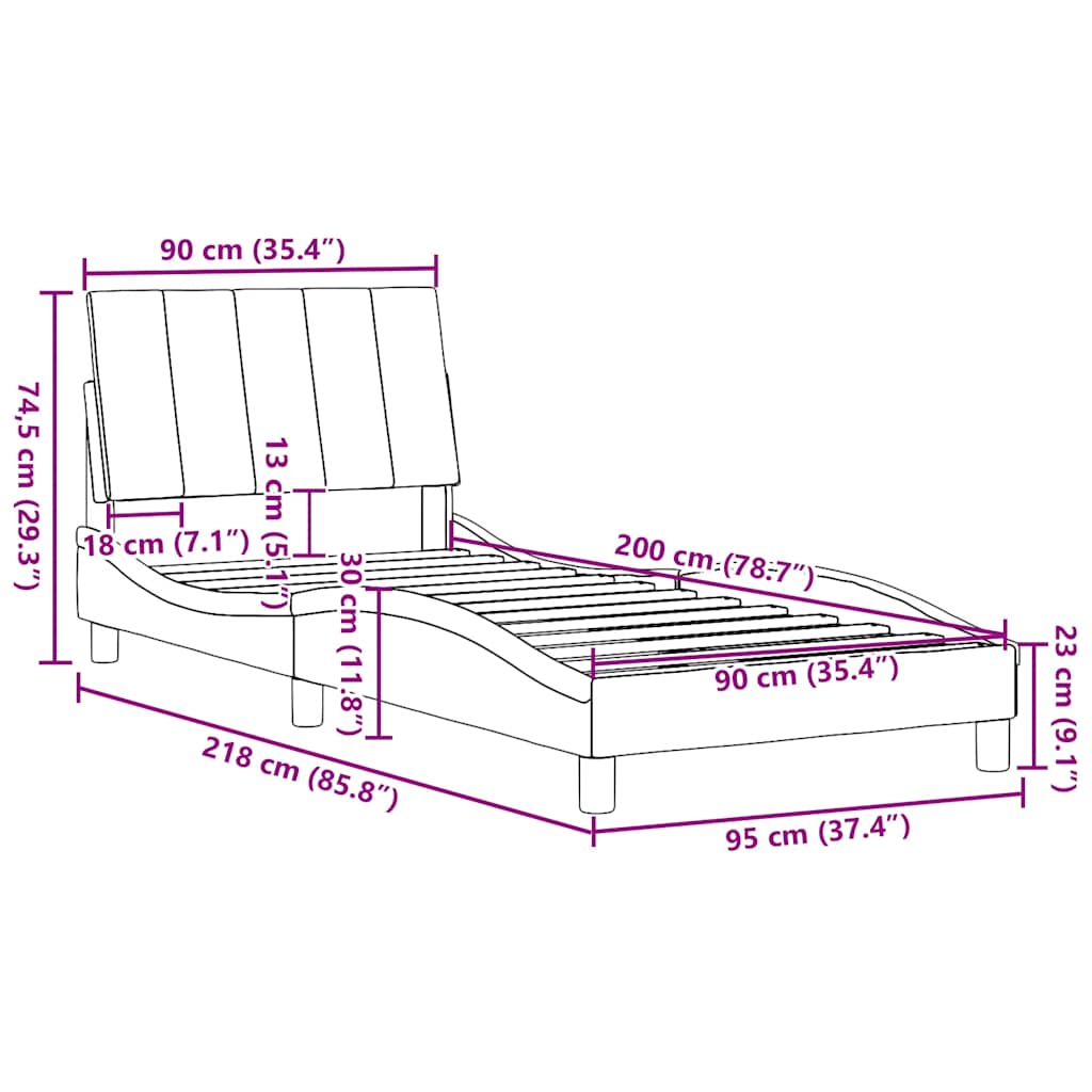 Okvir za krevet bez madraca Hanko krem 90x200cm od tkanine
