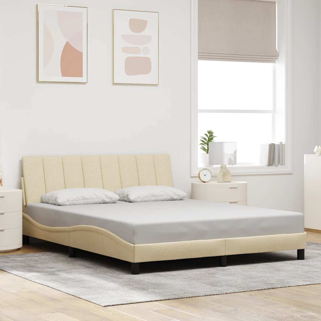 Okvir za krevet bez madraca Hanko krem 160x200 cm od tkanine