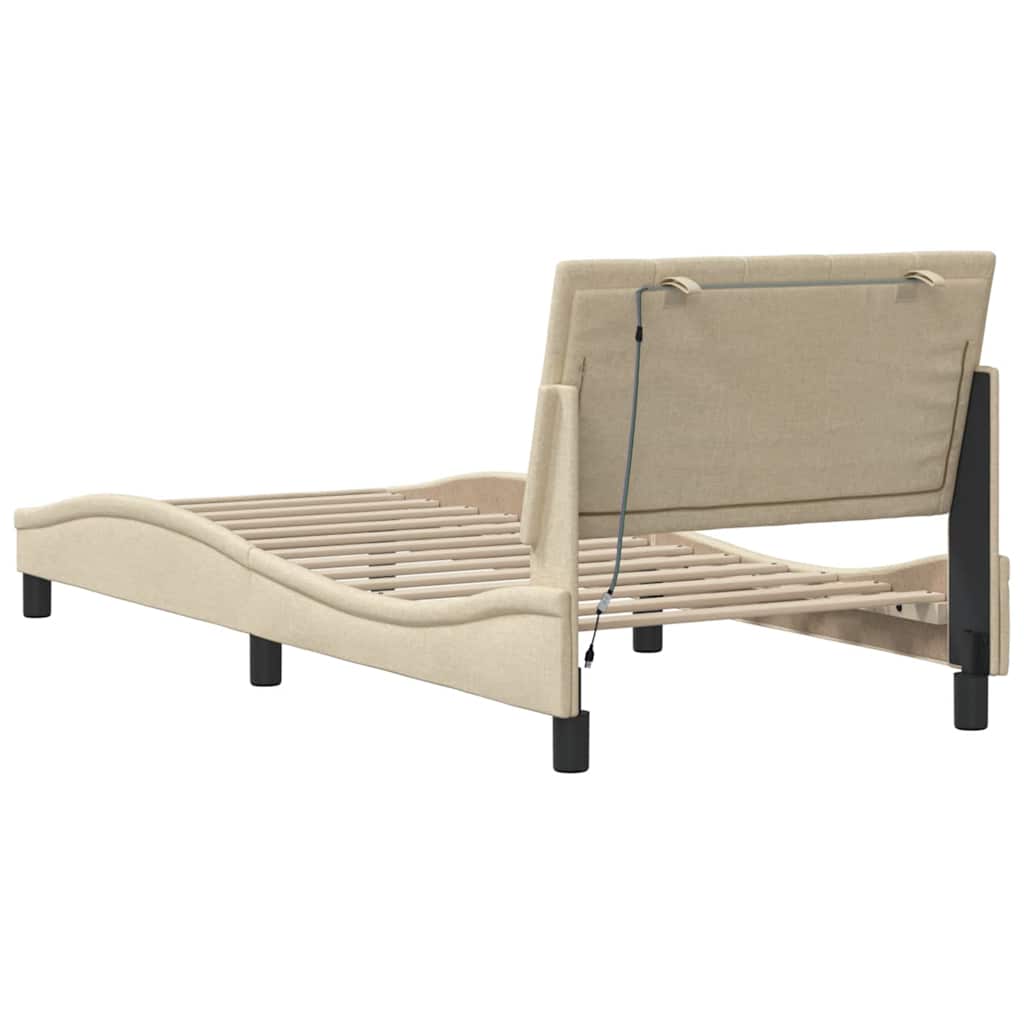 Okvir za krevet bez madraca Hanko krem 90x200cm od tkanine