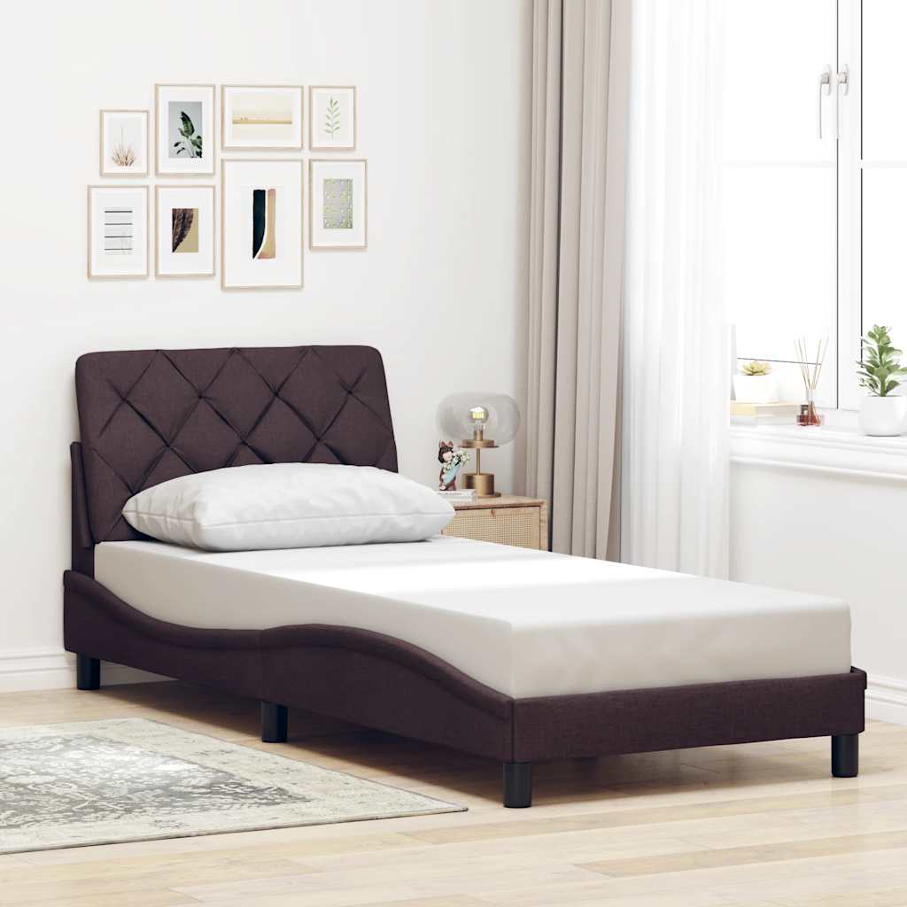 Okvir za krevet s LED rasvjetom bez madraca tamnosmeđi 80x200 cm tkanina