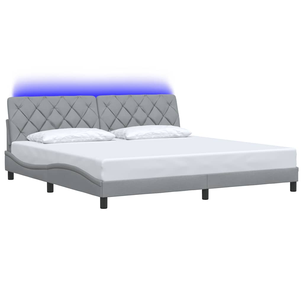 Okvir kreveta s LED-om bez madraca 200 x 200 cm od tkanine
