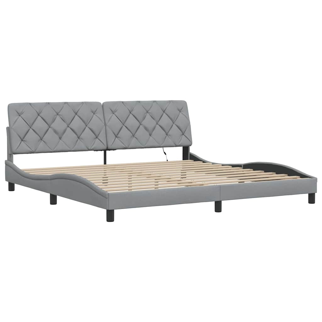 Okvir kreveta s LED-om bez madraca 200 x 200 cm od tkanine