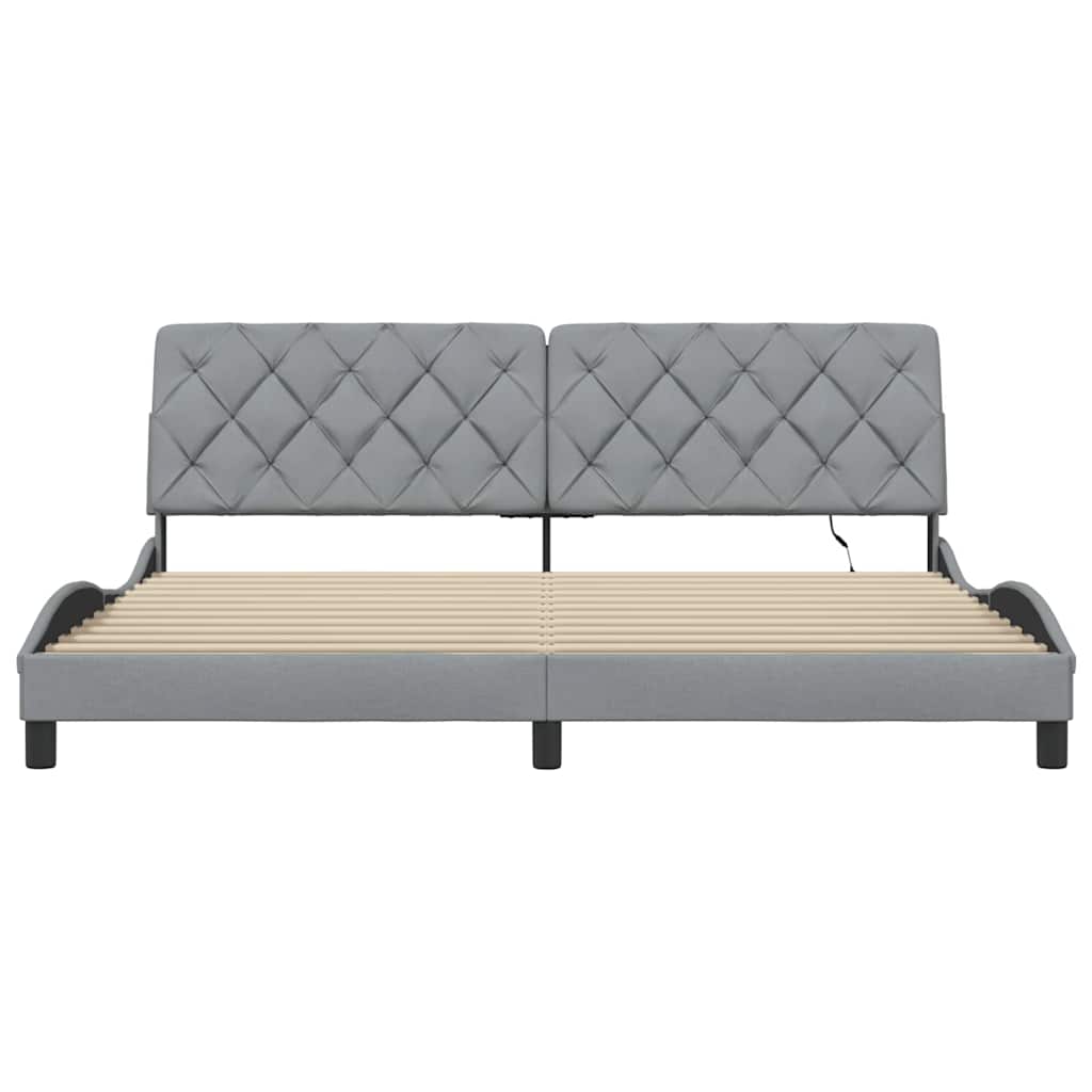 Okvir kreveta s LED-om bez madraca 200 x 200 cm od tkanine