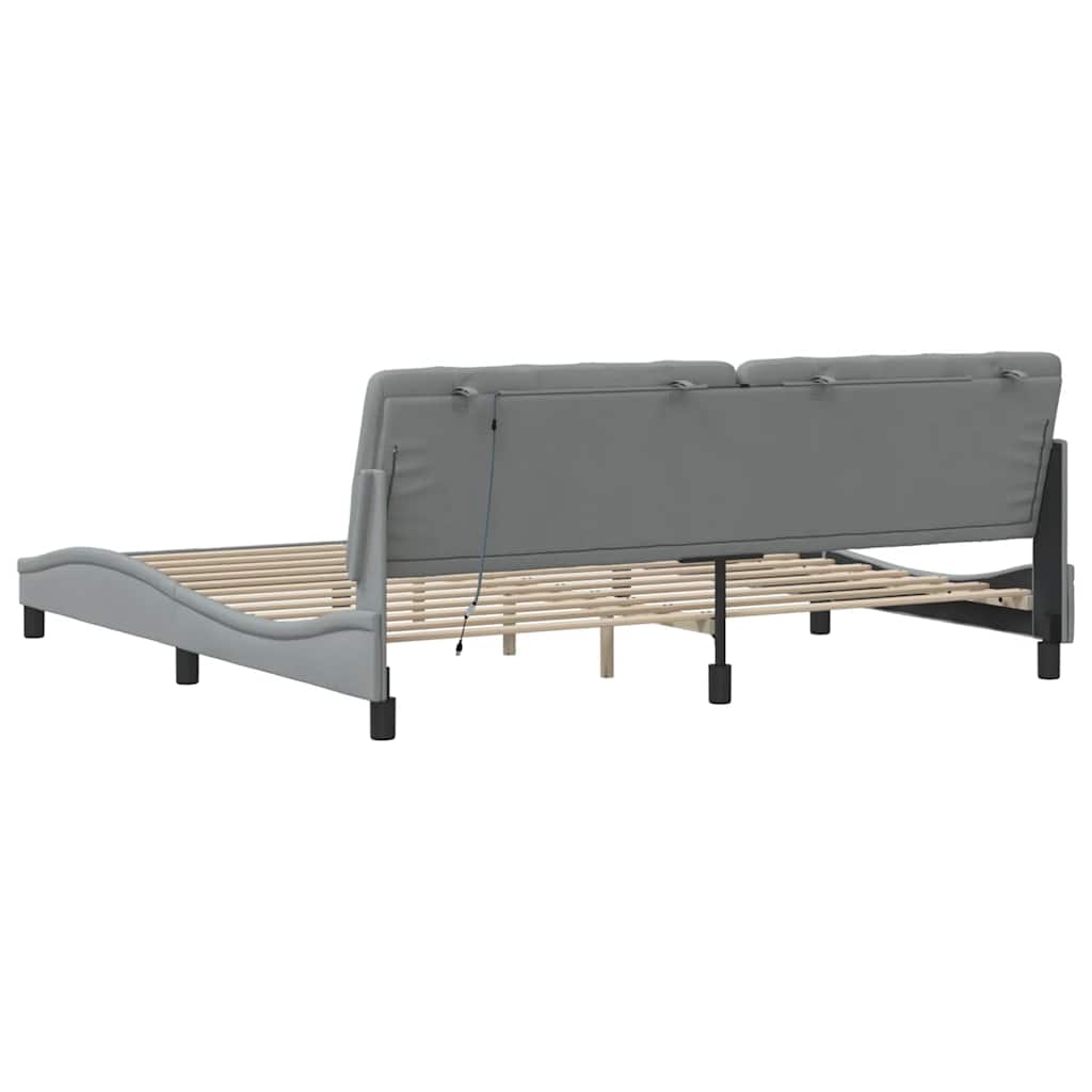 Okvir kreveta s LED-om bez madraca 200 x 200 cm od tkanine