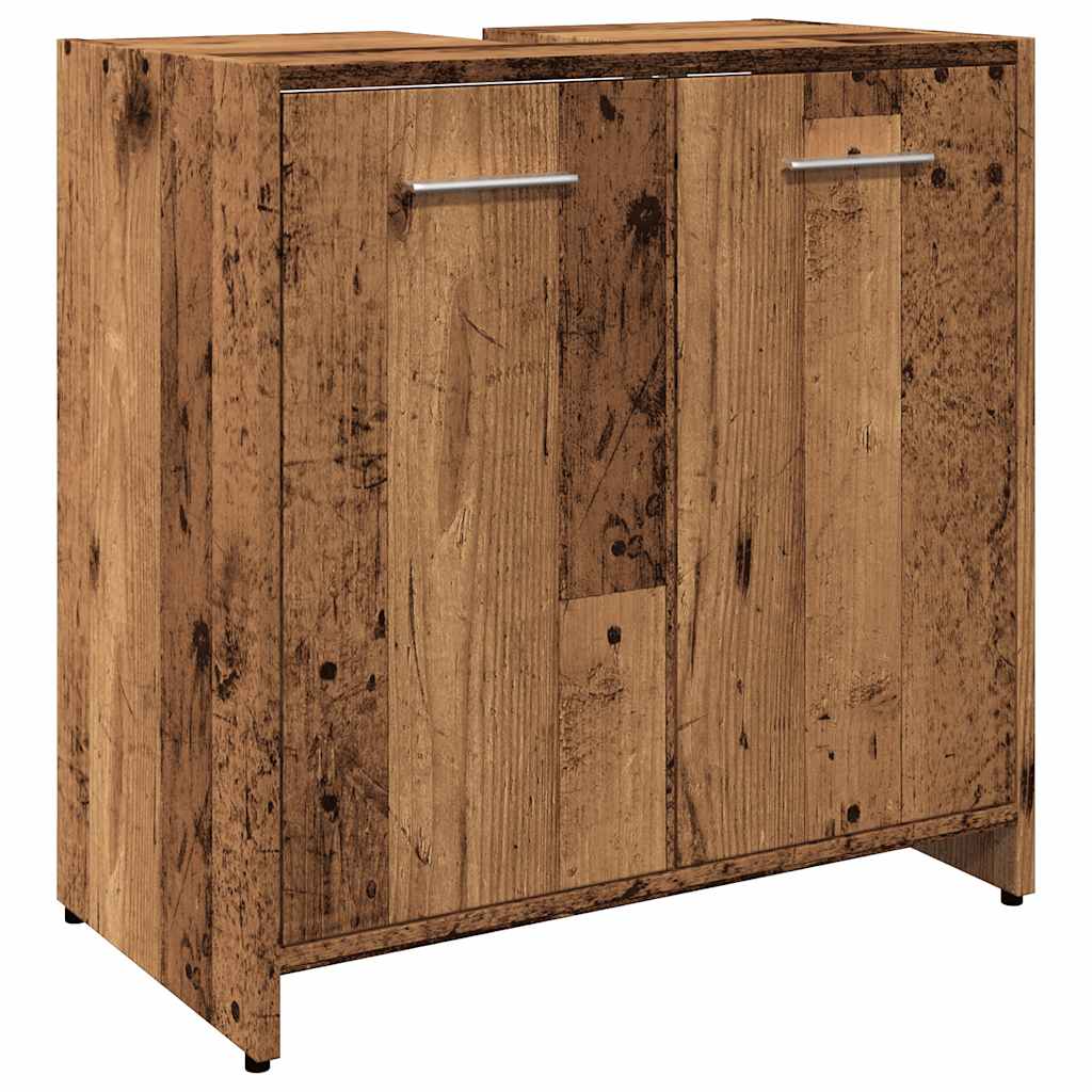 Kupaonski ormarić za umivaonik staro drvo 60x33x60 cm Smeđa