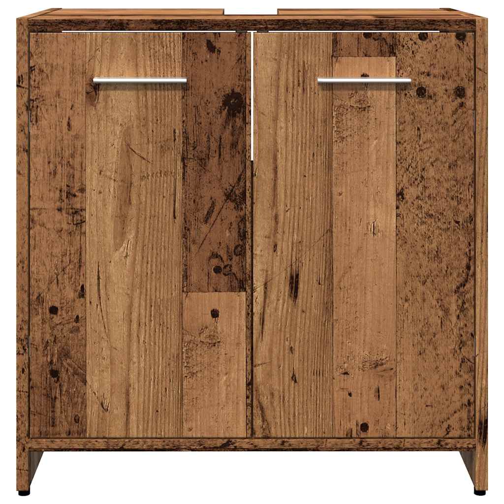Kupaonski ormarić za umivaonik staro drvo 60x33x60 cm Smeđa