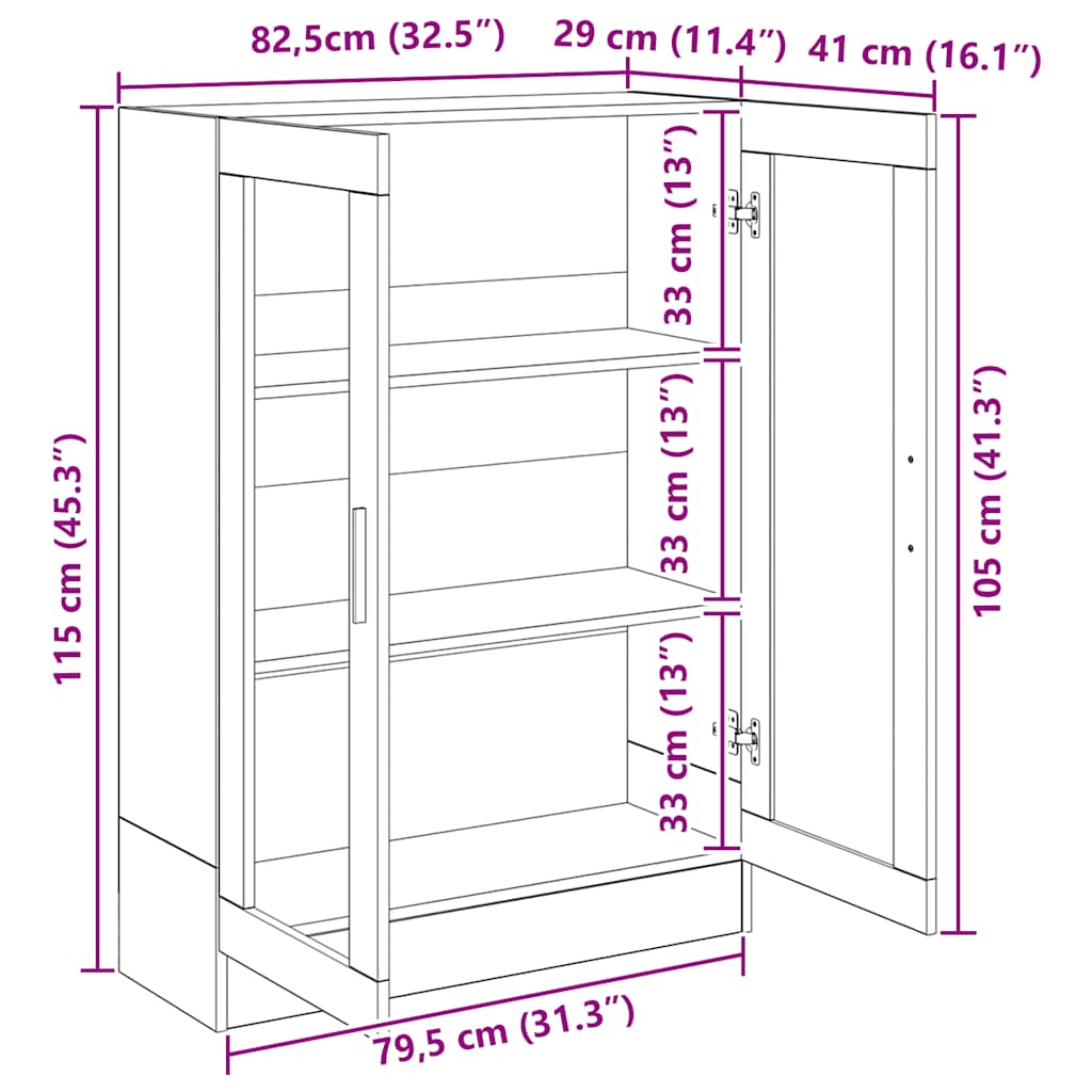 Ormarić za knjige boja hrasta artisana 82,5x30,5x115 cm drveni Smeđa