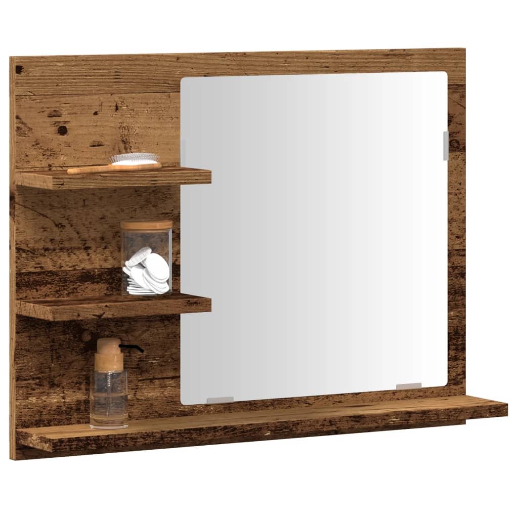 Kupaonski ormarić s ogledalom Old Wood 60x10,5x45 cm